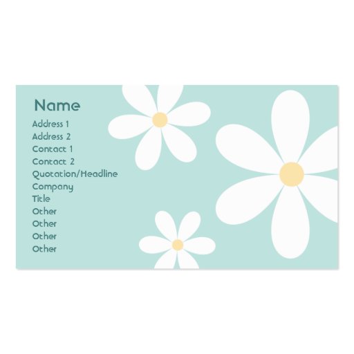 Blue Daisies - Business Business Cards (front side)