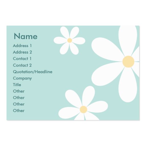 Blue Daisies - Chubby Business Card (front side)
