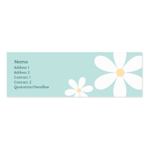 Blue Daisies - Skinny Business Card (front side)