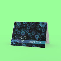 Blue Daisies Thank You Card cards