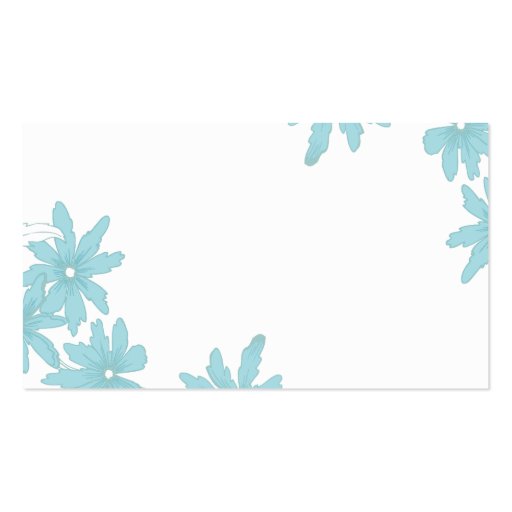 Blue Daisies Wedding Website Card Business Card Template (back side)