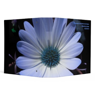 Blue Daisy Flower Customizable Wedding Album 3 Ring Binders