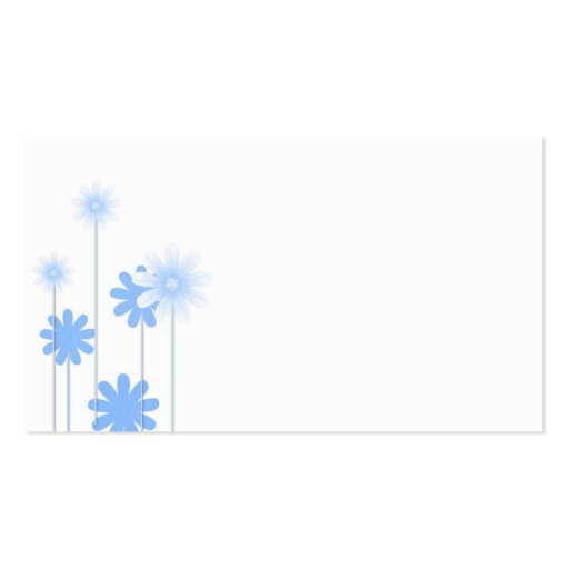 Blue Daisy Wedding Place Card Holders Business Card Template (back side)