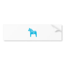 Blue Dala Horse Bumper Stickers