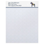 "Blue Dala Horse Custom" Personalized Letterhead