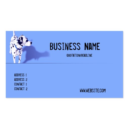Blue Dalmation Dog Business Card