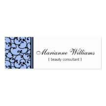 Blue Damask Beauty Micro Mini Business Cards