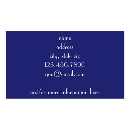 Blue Damask Business Cards (back side)