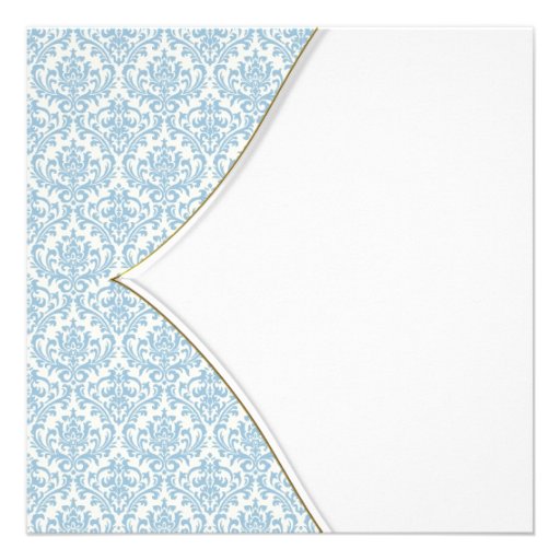 Blue Damask Cross Boy Baptism Christening Personalized Announcements