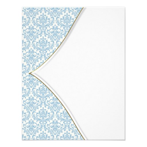 Blue Damask Cross Boy Baptism Christening Invites