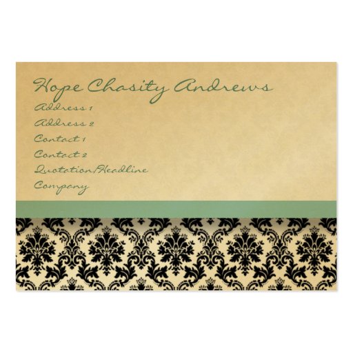 Blue Damask Floral - Business Cards (front side)