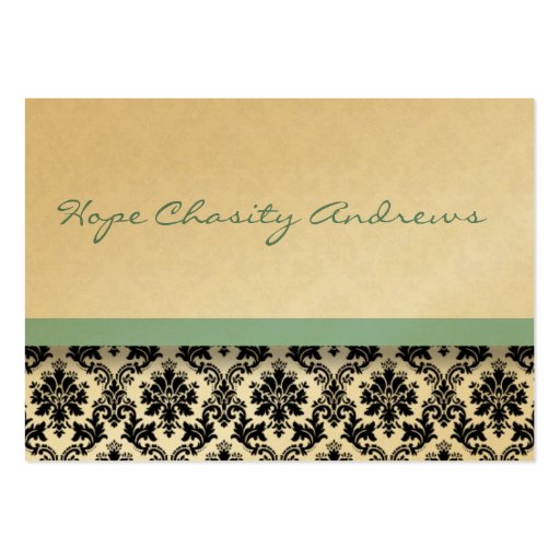 Blue Damask Floral - Business Cards (back side)