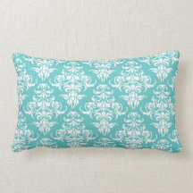 Blue damask pattern vintage girly chic chandelier throw pillows