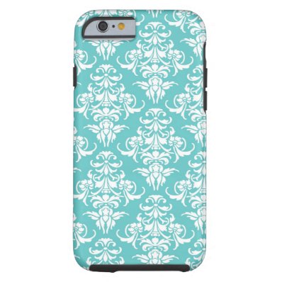 Blue damask pattern vintage girly chic chandelier tough iPhone 6 case