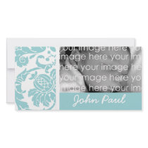 Blue Damask Photo Card photo cards by myhome71 Blue Damask Photo Card photo cards