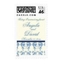 Blue Damask postage