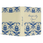 Blue Damask Recipe Book Binder