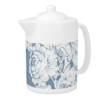 blue damask - secret garden teapot