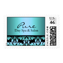 Blue Damask Stamp