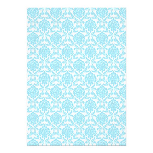 Blue Damask Sweet Sixteen Invitations