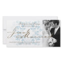 Blue Damask Swirls Wedding Announcement Photo Card photo cards by fatfatin_blue_knot Blue Damask Swirls Wedding Announcement Photo Card photo cards