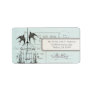 Blue Damask Vintage Bird Cage Air Mail Love Poem Address Label