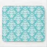 Blue damask vintage wallpaper pattern mousepads