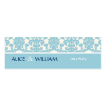 BLUE DAMASK WEDDING FAVOR TAG BUSINESS CARD TEMPLATES