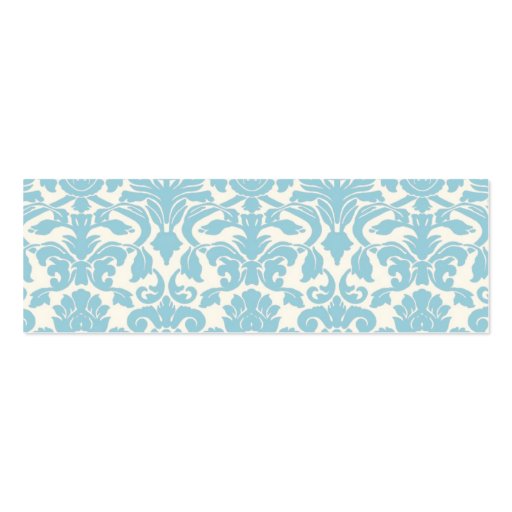 BLUE DAMASK WEDDING FAVOR TAG BUSINESS CARD TEMPLATES (back side)