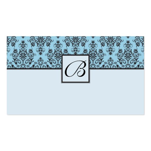 Blue Damask Wedding Gift Registry Cards Business Card