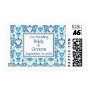 Blue Damask Wedding Postage