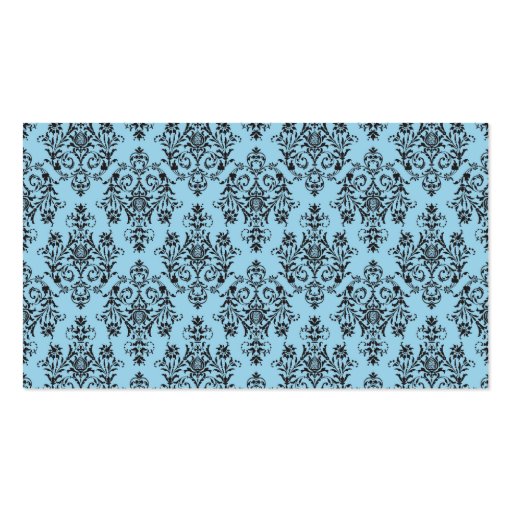Blue Damask Wedding Table Place Cards Business Card Template (back side)