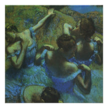 Blue Dancers by Edgar Degas, Vintage Impressionism Personalized Invitation
