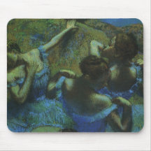 Blue Dancers by Edgar Degas, Vintage Impressionism Mousepad