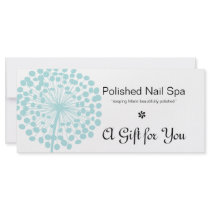 Blue Dandelion Flower Gift Certificate 2 Customized Rack Card