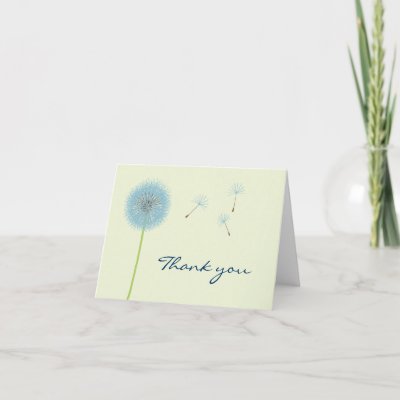 Blue Dandelion Thank You Card
