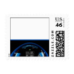 Blue Dashlight on Black Border Postage Stamps