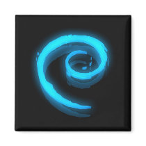 Blue Debian Swirl Fridge Magnet