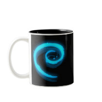 Blue Debian Swirl Mugs