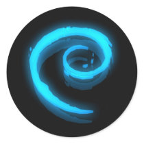 Blue Debian Swirl Sticker
