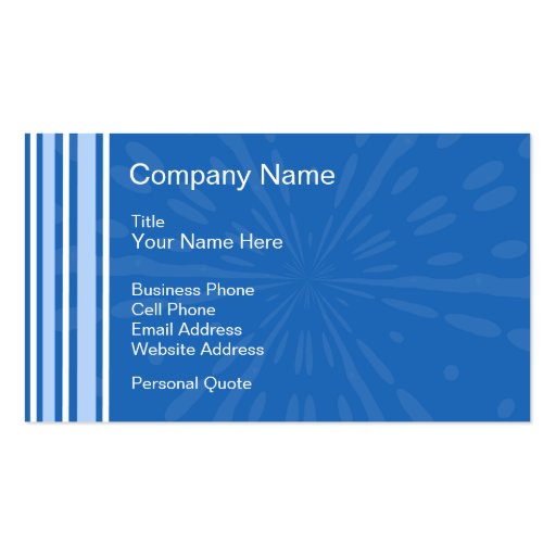 Blue Deco Business Profile Card Business Card Templates (front side)