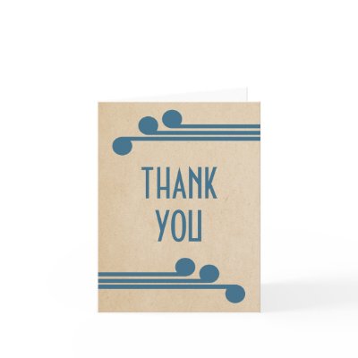 Blue Deco Chic Thank You Card