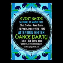 Blue Deco EVENT PARTY  Mini Flyers business cards