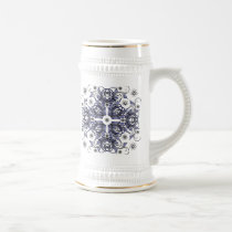 blue decorative floral pattern mugs by VioDeSign blue decorative floral pattern mugs