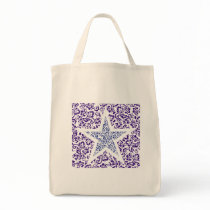 blue decorative floral star bags