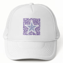blue decorative floral star hats by VioDeSign blue decorative floral star hats