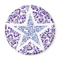 blue decorative floral star magnets by VioDeSign blue decorative floral star magnets