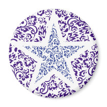 blue decorative floral star magnets