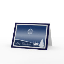 Blue Deer Merry Christmas cards