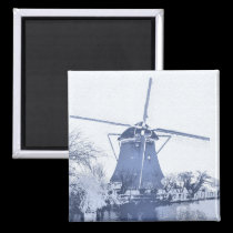 Blue Delft Dutch Windmill magnets